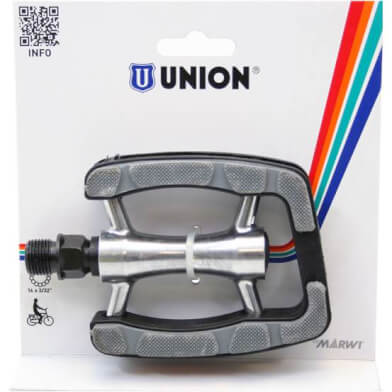 Union pedalen 823 alu zilver zwart grijze inleg op kaart - AE-trading
