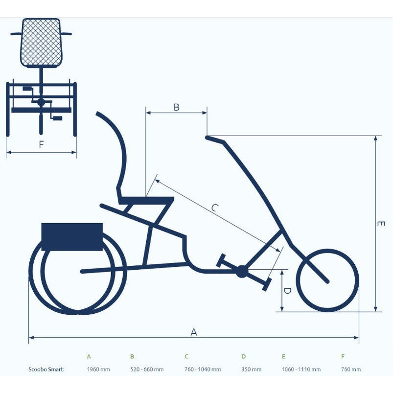 Pfautec Scoobo Smart – Mat Azuurblauw – Elektrische Driewieler met Ergonomisch Premiumzadel met lendesteun - 545WH - AE-trading