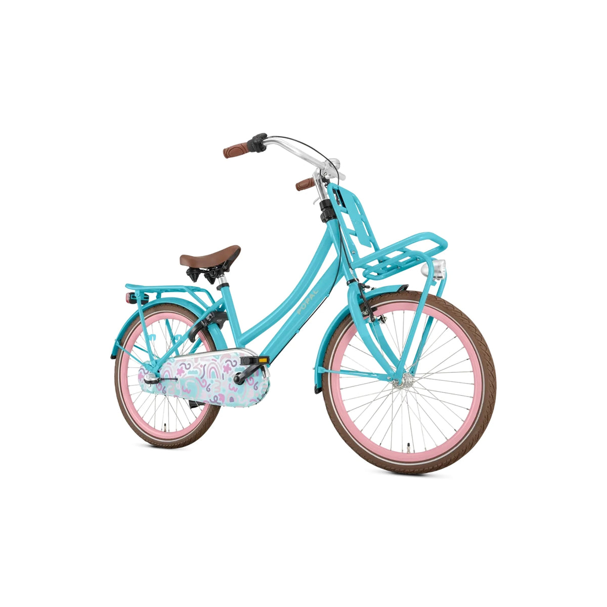 Popal Daily Dutch Basic+ 22 Inch Kinderfiets Turquoise Stalen Frame - AE-trading