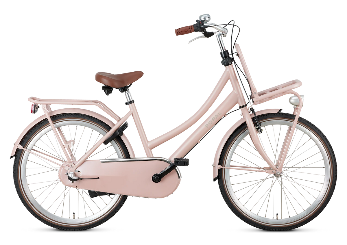 Popal Daily Dutch Basic+ 24 Inch Kinderfiets Zalm Licht Roze Stevig Stalen Frame - AE-trading