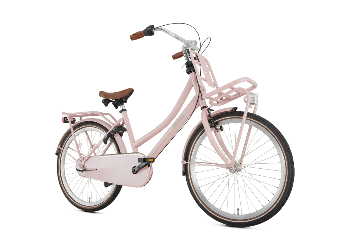 Popal Daily Dutch Basic+ 24 Inch Kinderfiets Zalm Licht Roze Stevig Stalen Frame - AE-trading