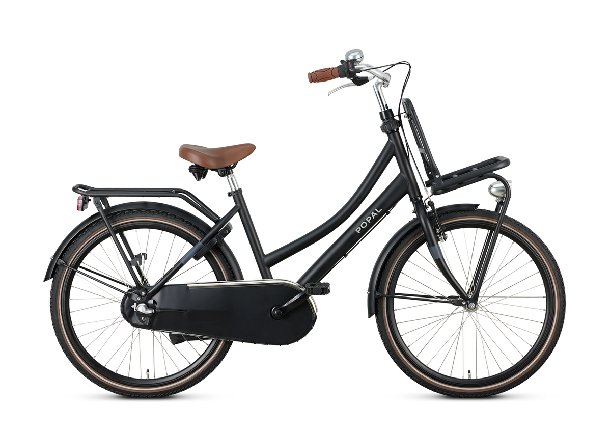 Popal Daily Dutch Basic+ 24 Inch Mat Zwart Reflecterend Frame Fiets - AE-trading