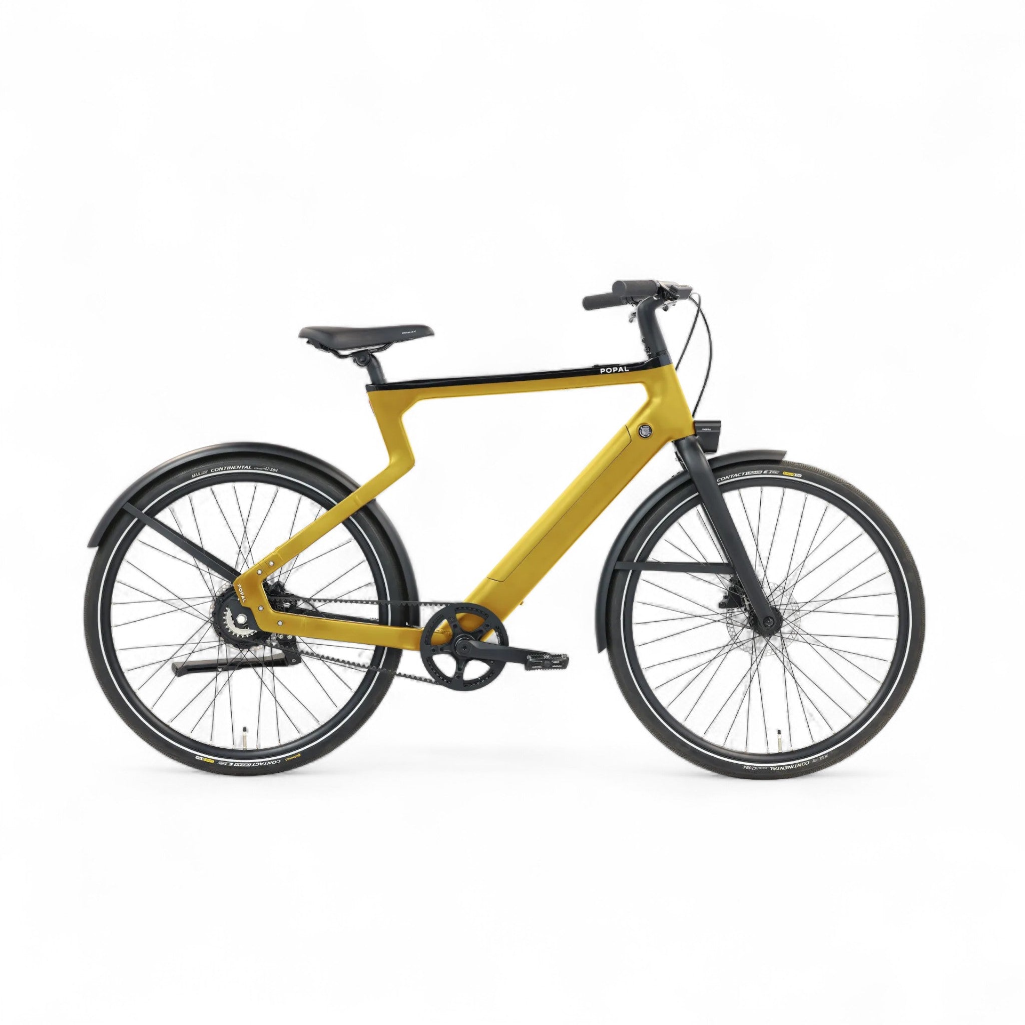 Popal Era 2025 - Elektrische Stadsfiets - Goud - 28 inch - Belt Drive - Accu 504Wh (36V, 14Ah) - 250W (40Nm) Bafang Achterwielmotor - Hydraulische Remmen - AE-trading
