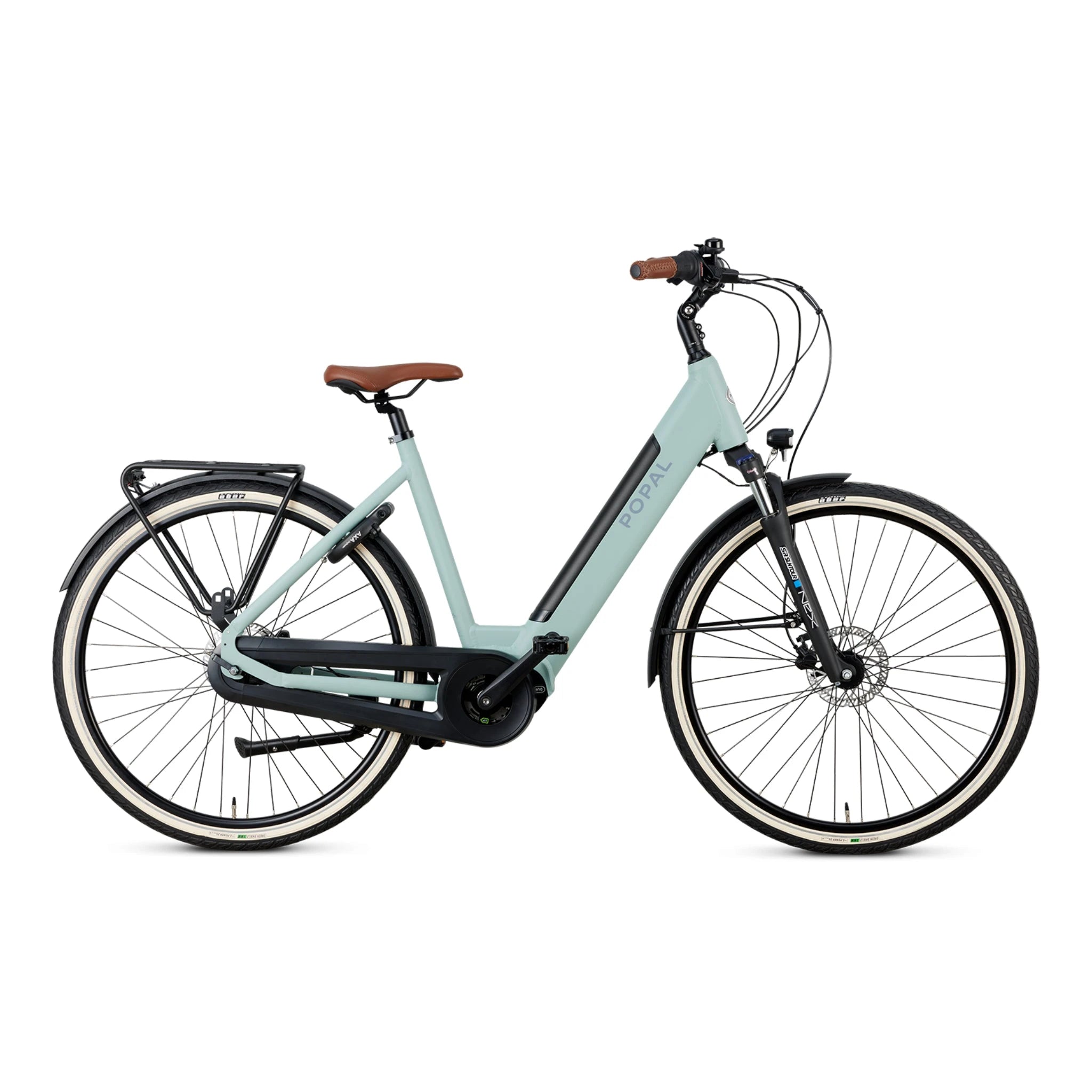 Popal Novel MM XS – Elektrische Damesfiets 28 inch – 520Wh Middenmotor – Shimano Nexus 7 – Hydraulische Schijfremmen – Mineral Green - AE-trading