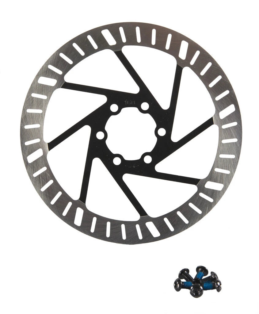 Primax E remschijf 160mm inclusief 6 bouten zwart/zilver - AE-trading