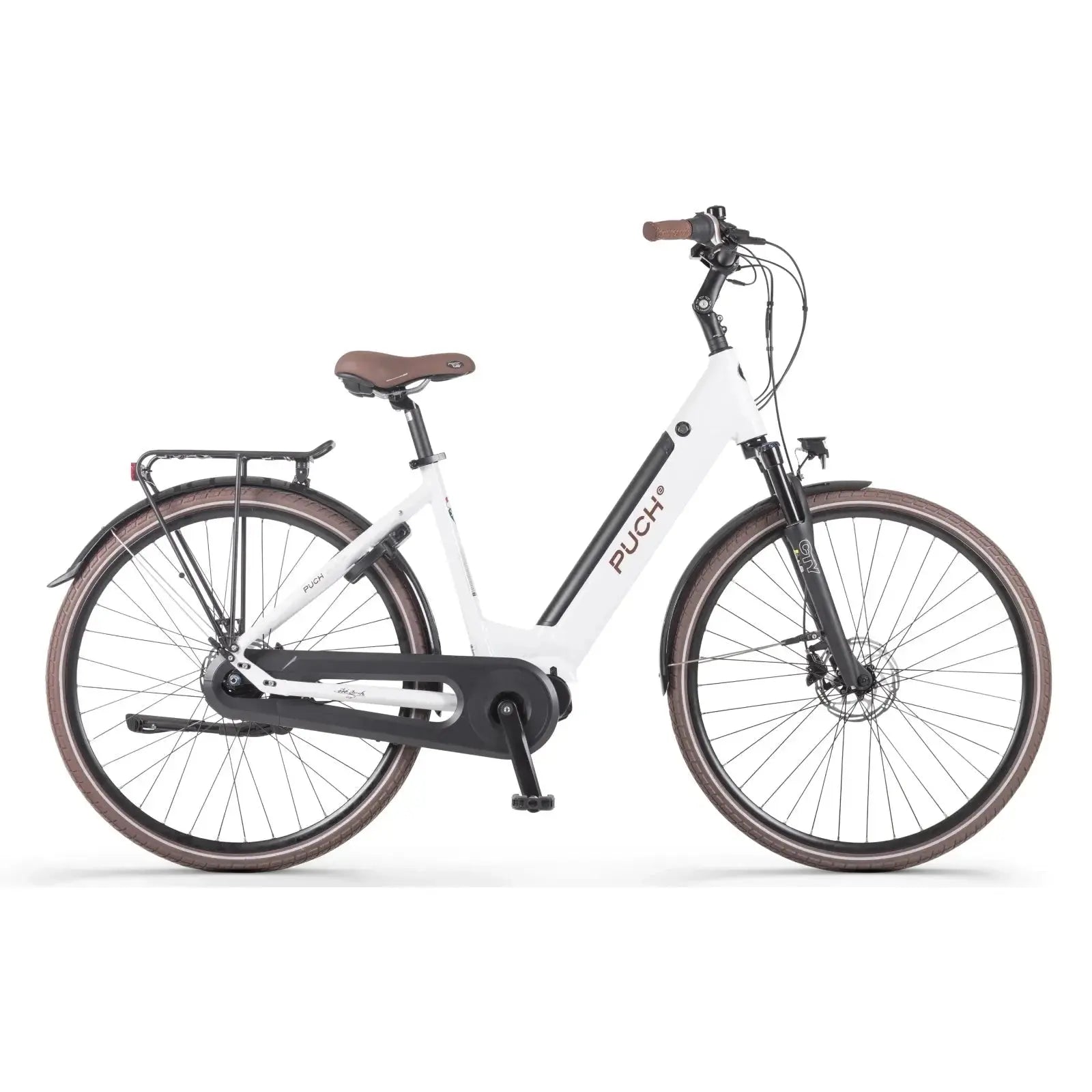 Puch E-Dance S N7 Elektrische Fiets - Damesfiets - Glans wit - Lage instap - Ananda M80 - 7 versnellingen - E-bike - AE-trading