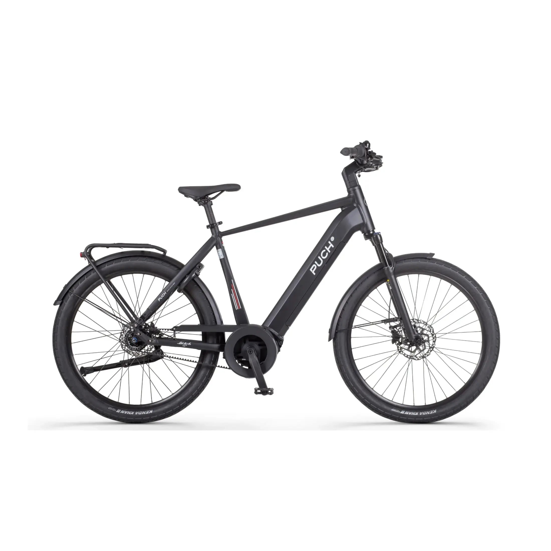 Puch E-Felice N7 - Elektrische Fiets - Mat Zwart- Belt Drive - 56cm - Hoge Instap - 720Wh Accu Capaciteit - 250W Ananda Middenmotor - Hydraulische Remmen - AE-trading