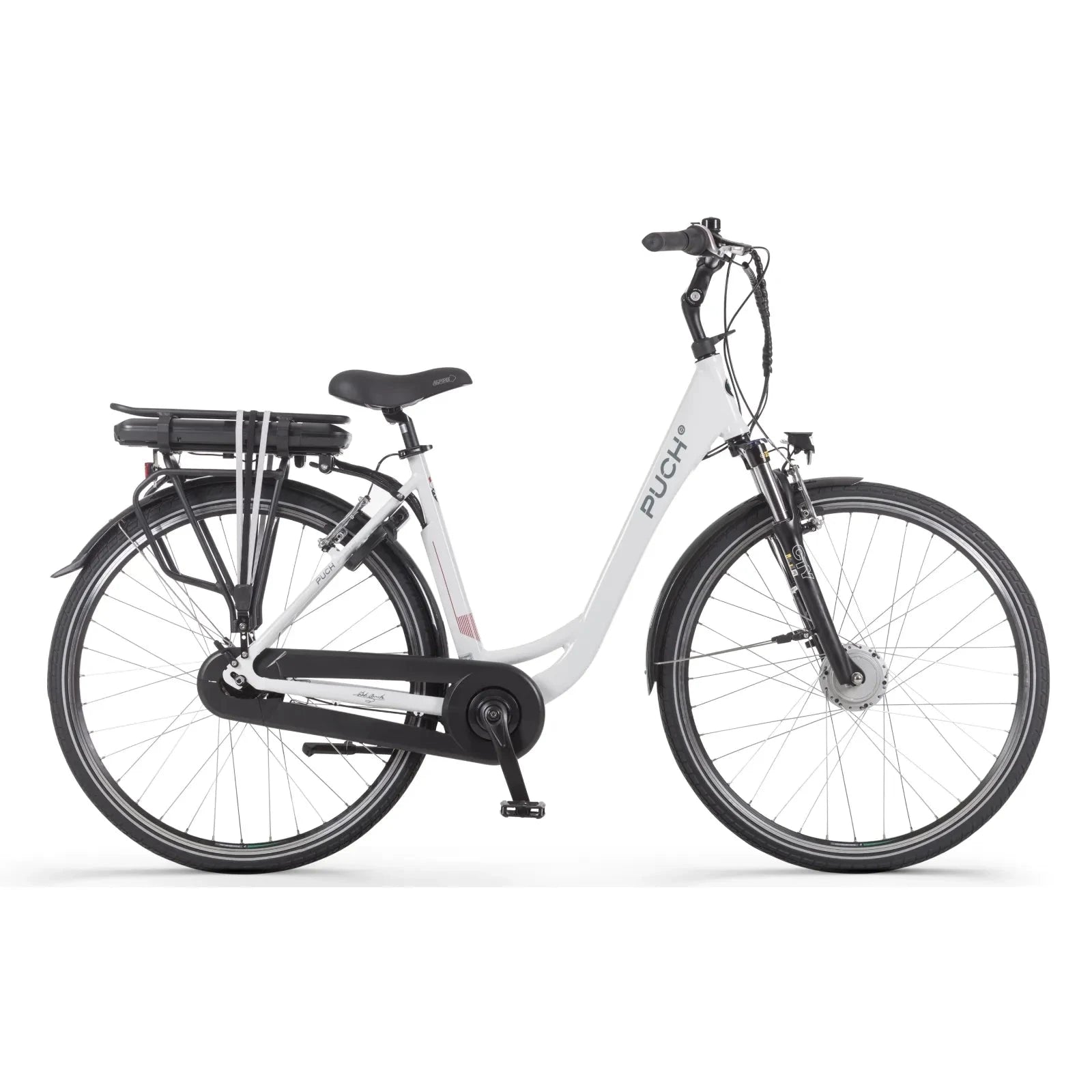 Puch E-Folk N7 Elektrische Fiets - 55cm - Damesfiets - Glans Wit - E-bike - AE-trading
