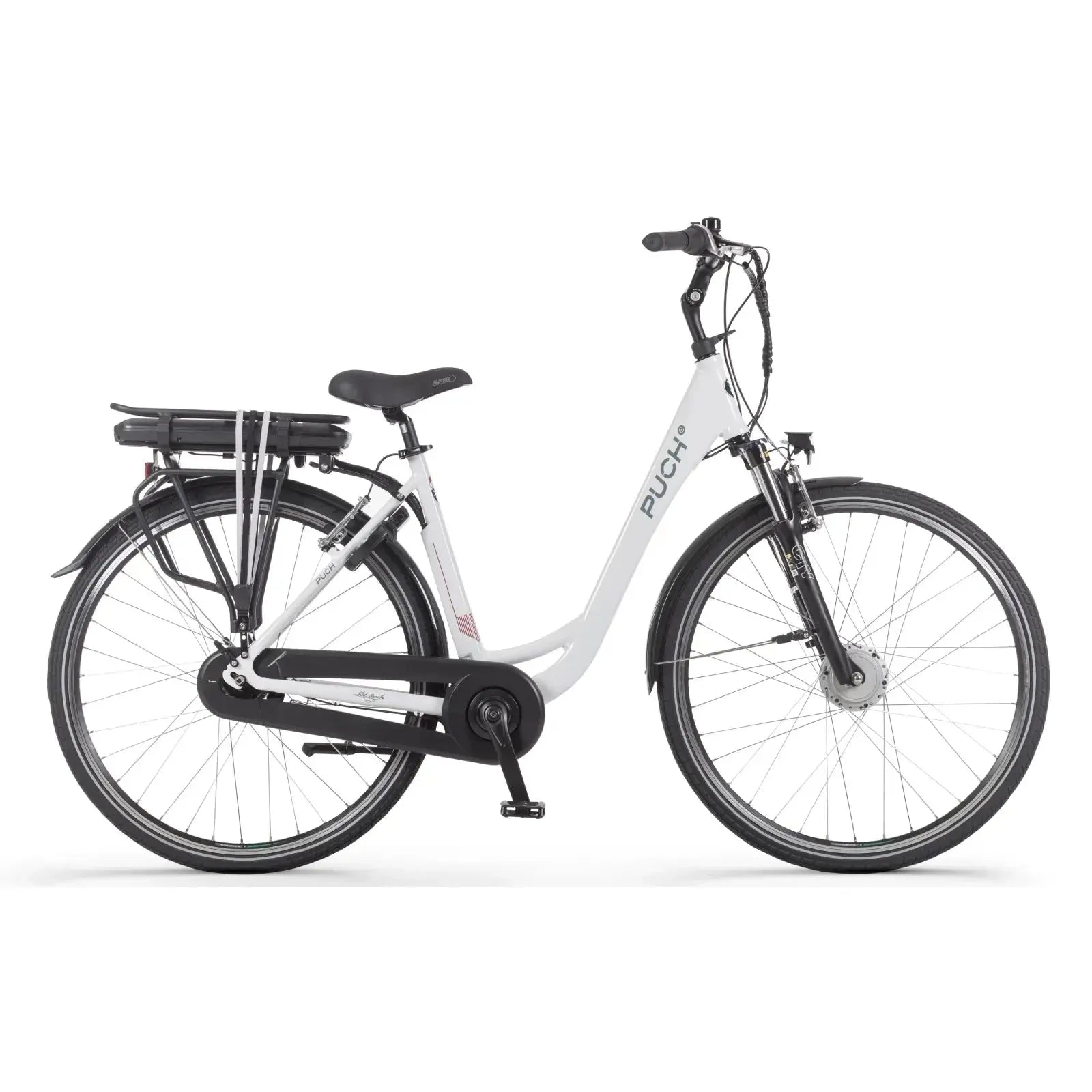Puch E-Folk N7 Elektrische Fiets - 55cm - Damesfiets - Glans Wit - E-bike - AE-trading