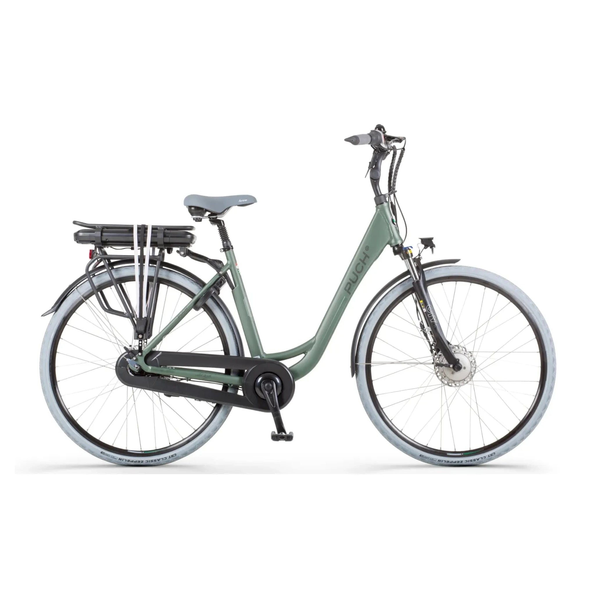 Puch E-Soul N7 Elektrische Fiets - Damesfiets - 55 cm - Khaki Groen - E-bike - AE-trading