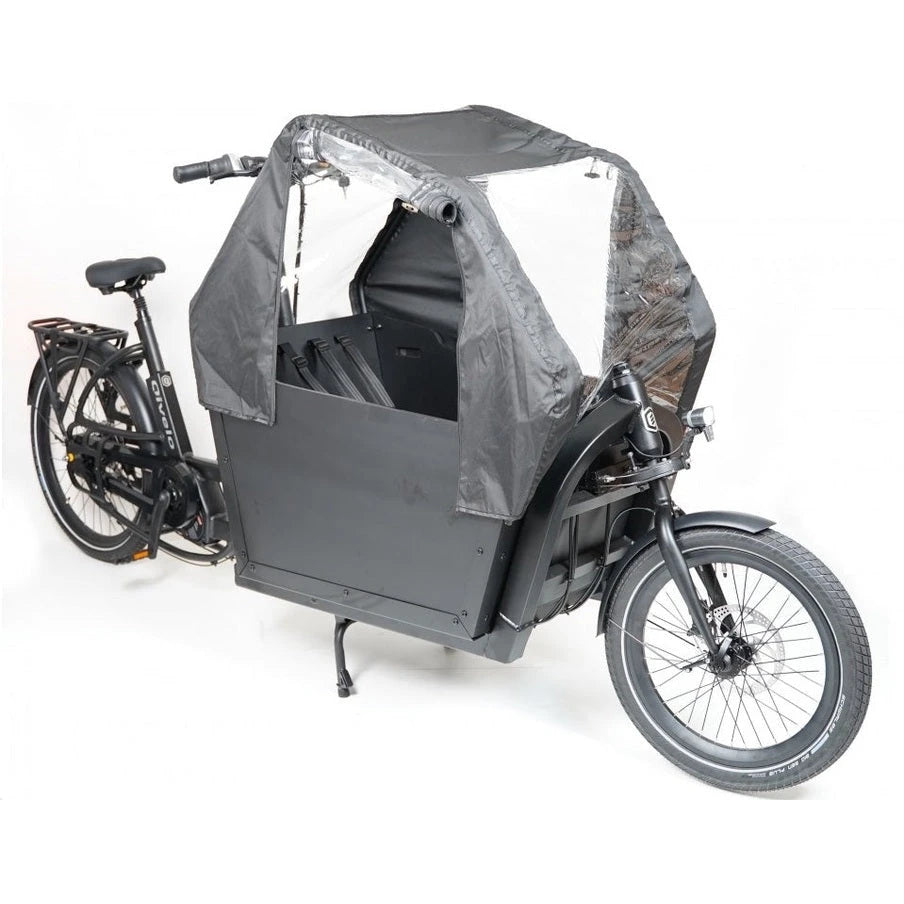 Qivelo Ananda Twowheel 48V – Mat Zwart/Bruin – Elektrische Bakfiets – 614Wh - AE-trading