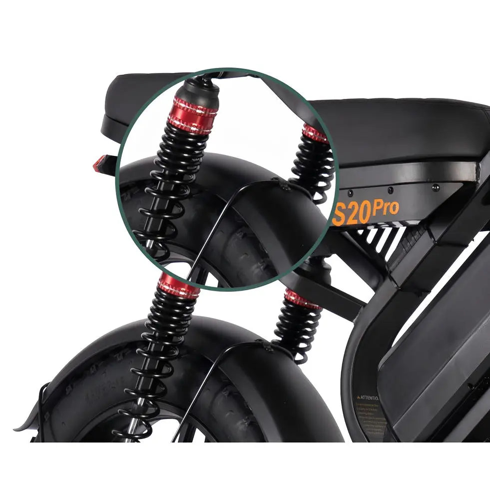 QmWheel S20 Pro Fatbike – Zwart – Inclusief Accessoires - AE-trading