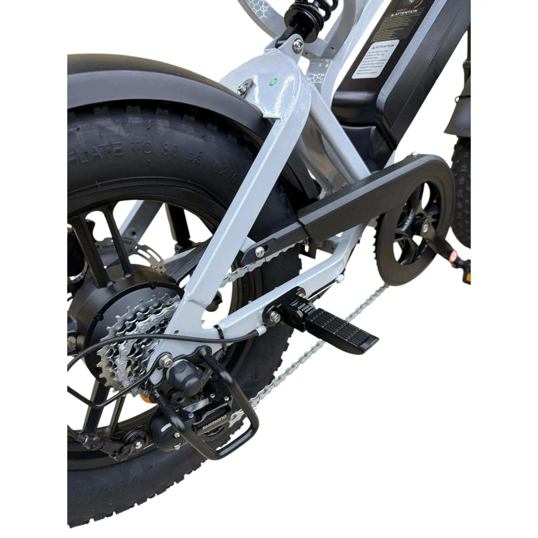 QmWheel V20 Mini Fatbike - Kinderfatbike - Grijs - 16x4 inch - 150 kg Draagvermogen - Accu 36V (13Ah) - 250W Motor - Shimano 7 Versnellingen - Hydraulische Schijfremmen - AE-trading