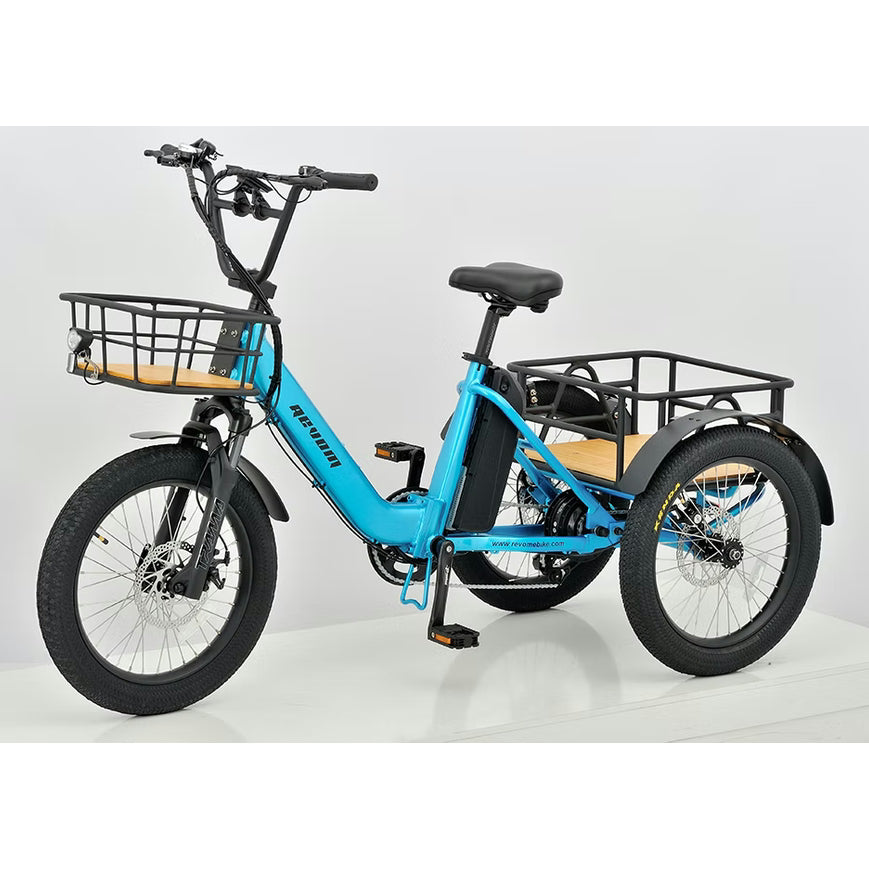 REVOM Mover T1 – 720Wh – Elektrische Driewieler Cargo E-bike - Blauw - AE-trading