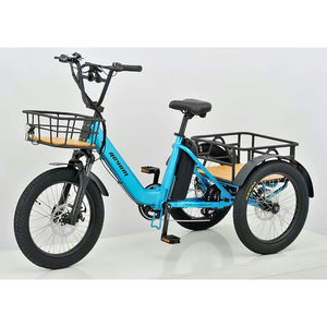 REVOM Mover T1 – 720Wh – Elektrische Driewieler Cargo E-bike - Blauw - AE-trading