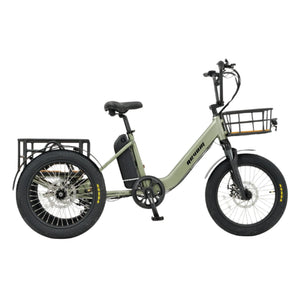 REVOM Mover T1 – 720Wh – Elektrische Driewieler Cargo E-bike - Olive green - AE-trading