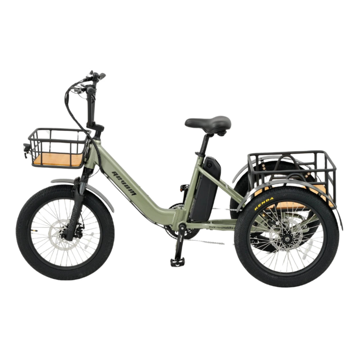 REVOM Mover T1 – 720Wh – Elektrische Driewieler Cargo E-bike - Olive green - AE-trading