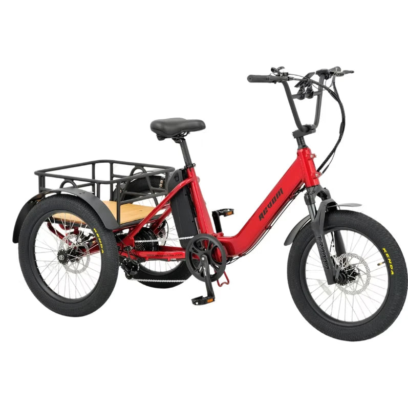 REVOM Mover T1 – 720Wh – Elektrische Driewieler Cargo E-bike - Rood - AE-trading