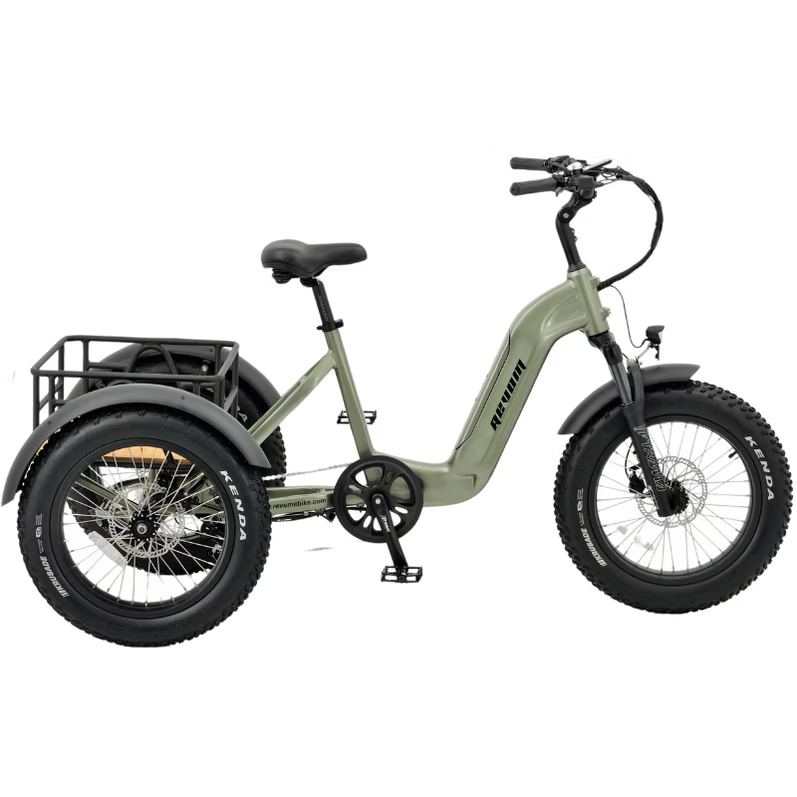 REVOM Mover T2 – 720Wh – Elektrische Driewieler Cargo E-bike Olive Green - AE-trading