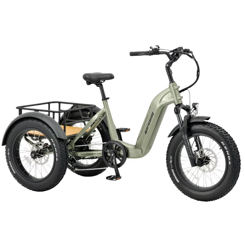 REVOM Mover T2 – 720Wh – Elektrische Driewieler Cargo E-bike Olive Green - AE-trading