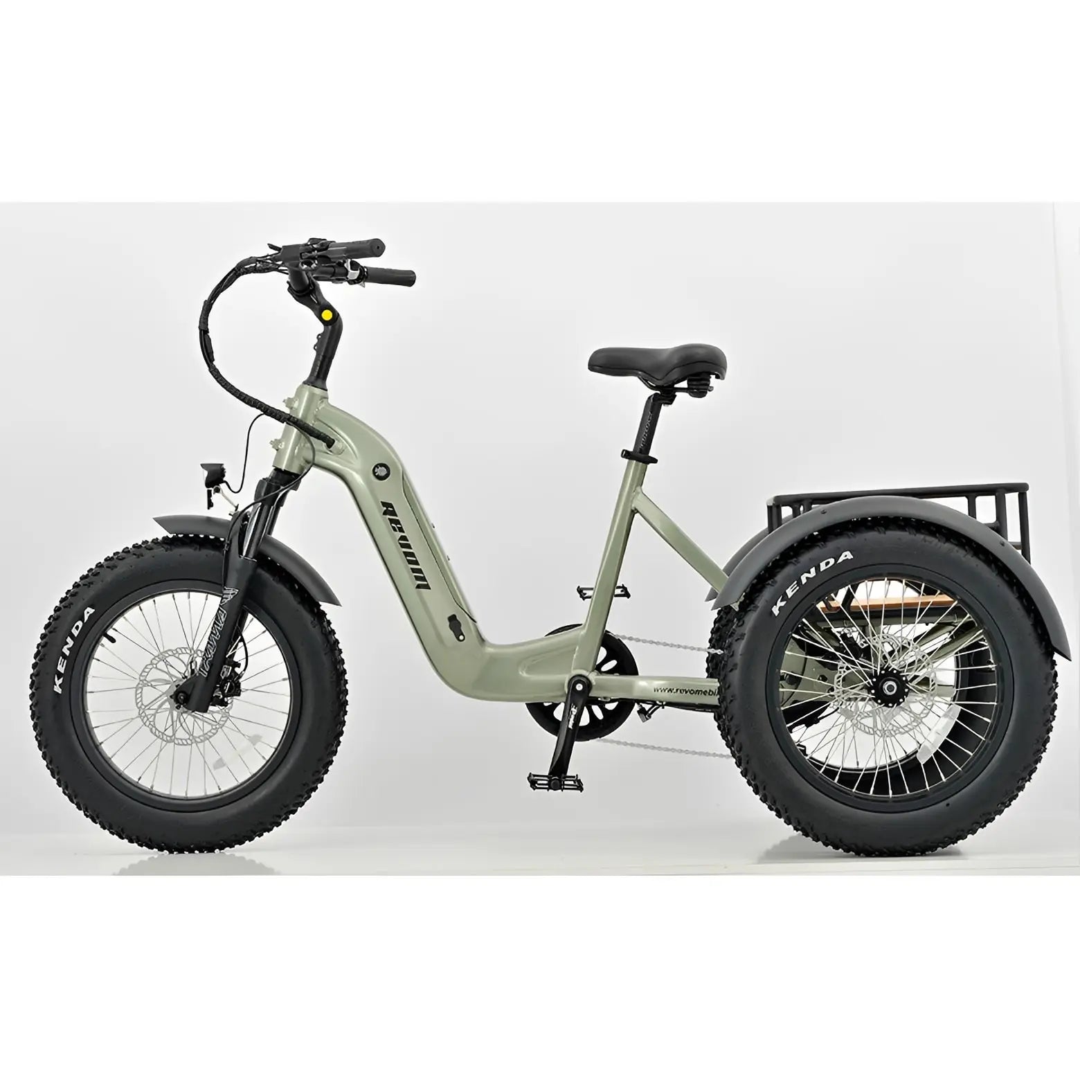 REVOM Mover T2 – 720Wh – Elektrische Driewieler Cargo E-bike Olive Green - AE-trading
