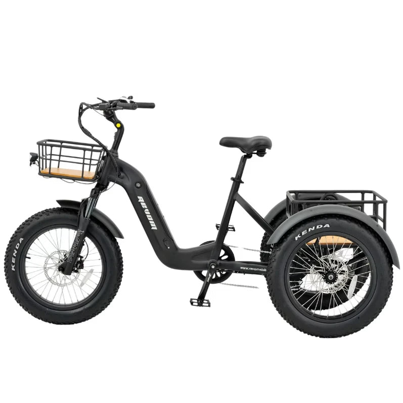 REVOM Mover T2 – 720Wh – Elektrische Driewieler Cargo E-bike Zwart - AE-trading