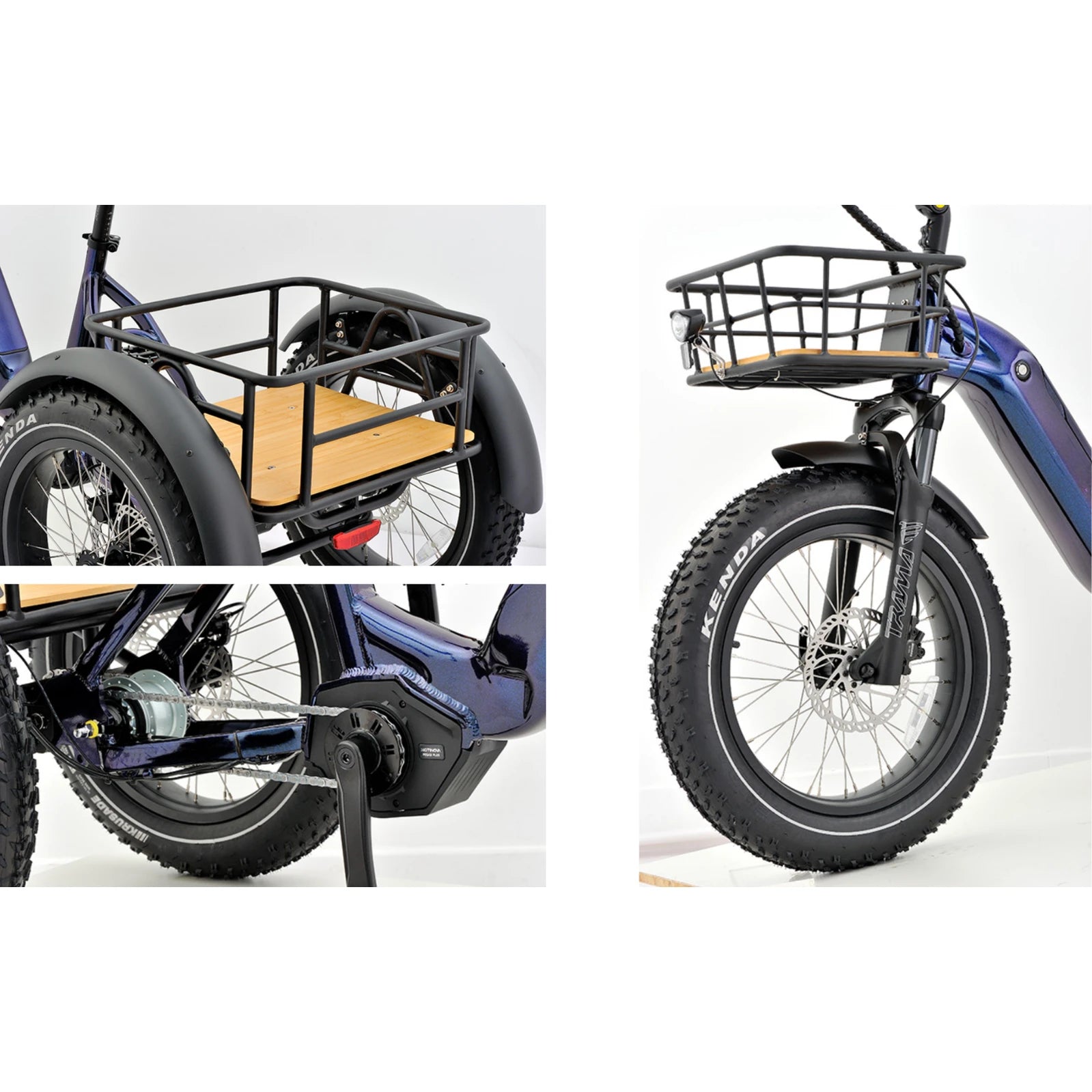 REVOM Mover T3 Elektrische Driewieler Fiets Donkerblauw - AE-trading