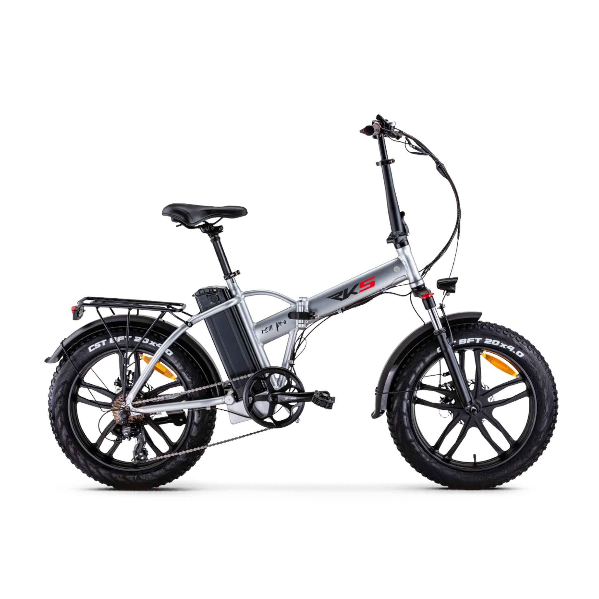 RKS RS III Pro - Elektrische Vouwfiets - Zilver - 20x4 inch - Accu 36V 10Ah - 250W Motor - Shimano 7 Versnellingen - Mechanische Remmen