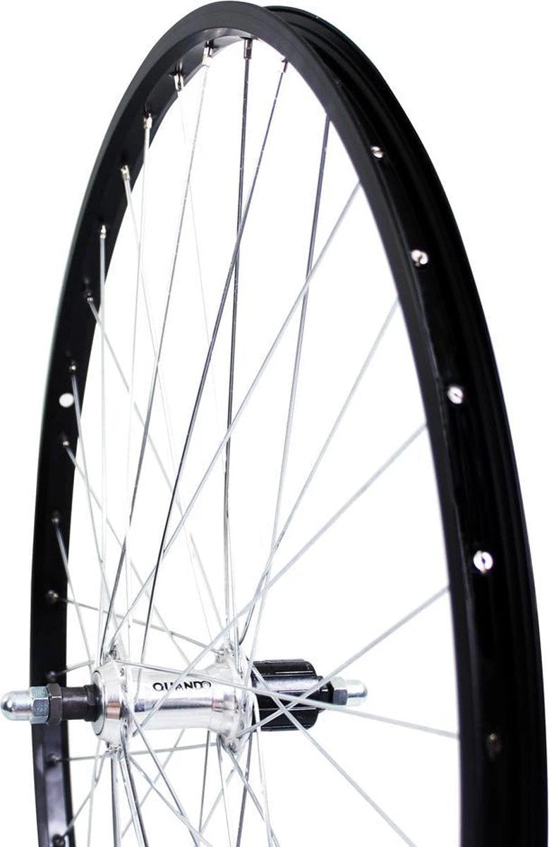 Roland achterwiel 28 vast cass 7v Alu AS26 zwart zink spk - AE-trading