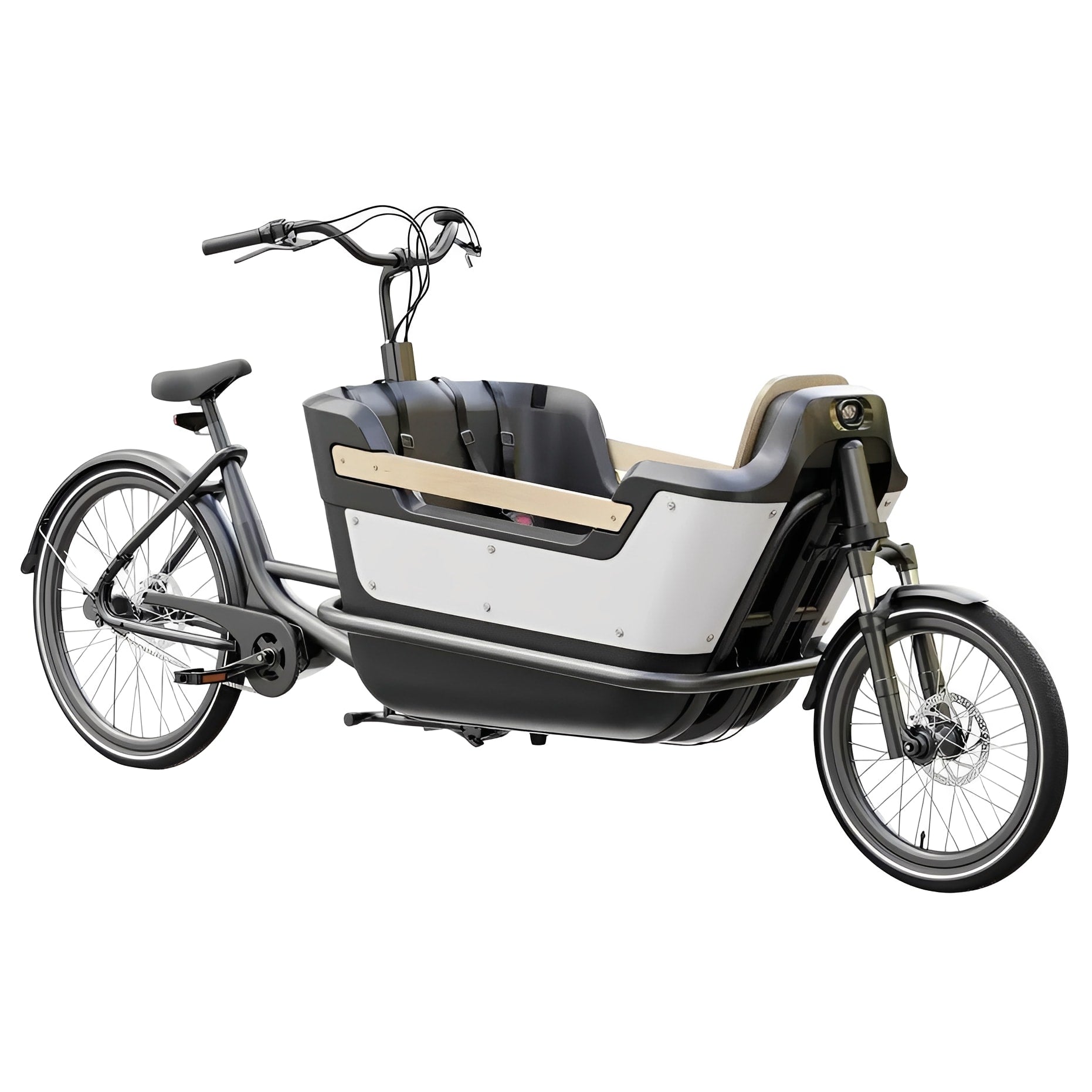 Royal Cargo Bike 2W Premium Plus – Taupe Grijs – 630Wh – Elektrische Bakfiets - AE-trading
