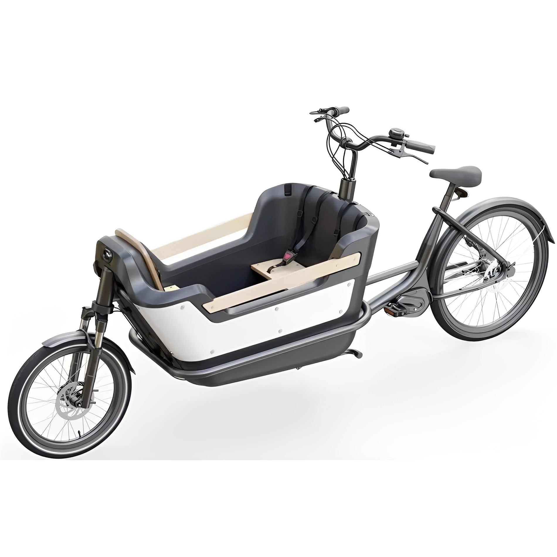 Royal Cargo Bike 2W Premium Plus – Taupe Grijs – 630Wh – Elektrische Bakfiets - AE-trading