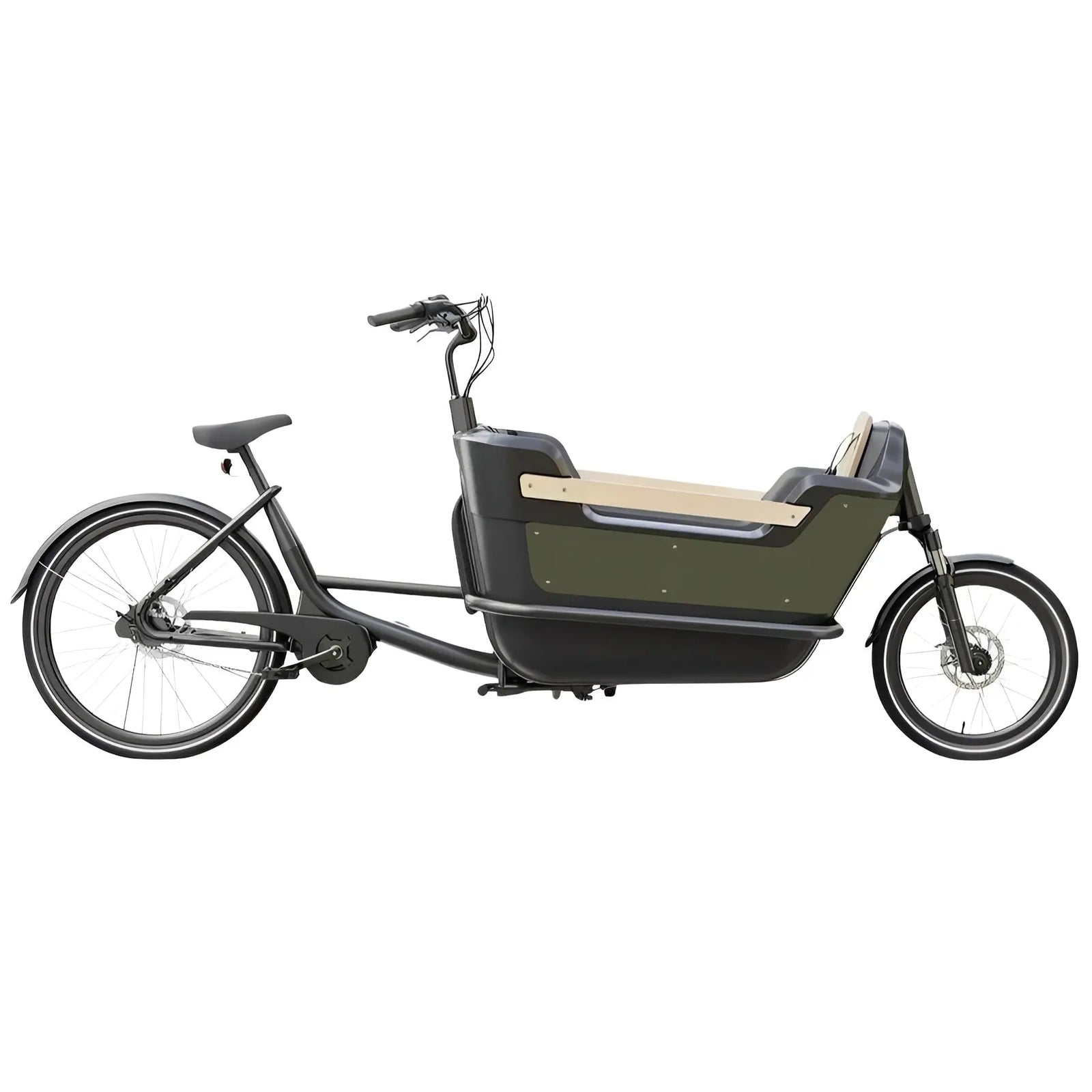 Royal Cargo Bike 2W Premium – Elektrische Bakfiets – Groen – 630Wh - AE-trading
