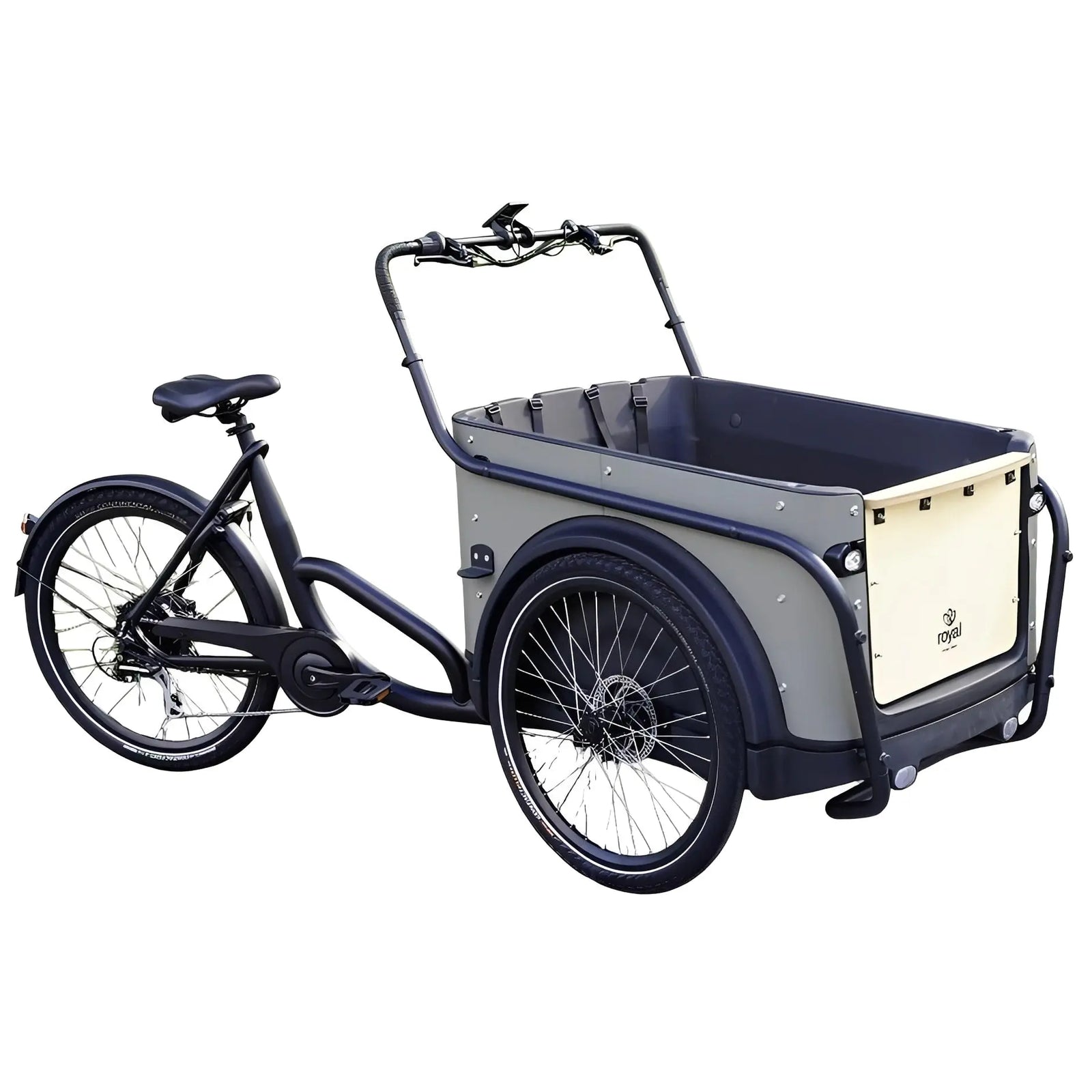 Royal Cargo Bike 3W Eco – Elektrische Bakfiets – Taupe - 504Wh - AE-trading