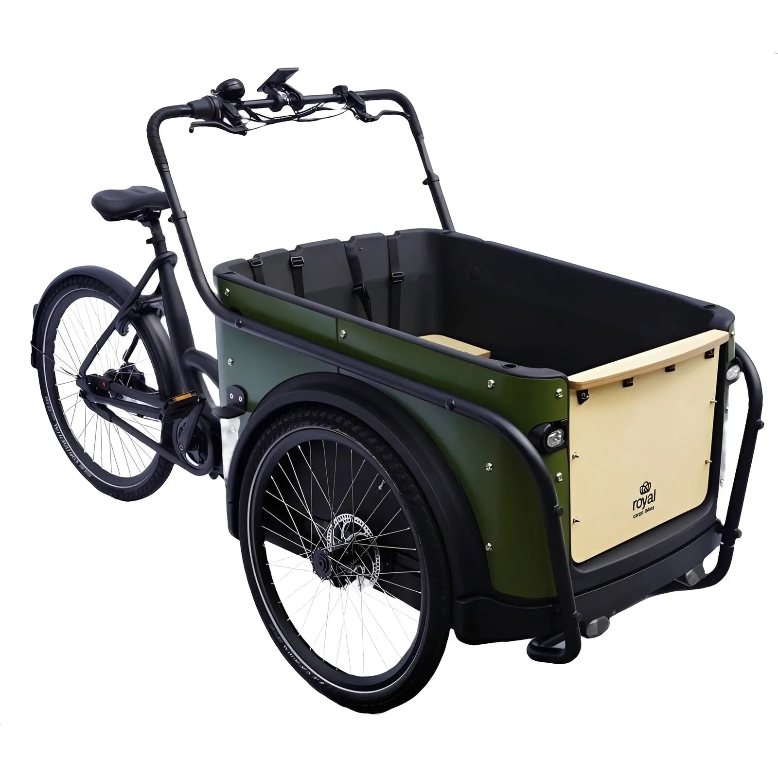 Royal Cargo Bike 3W Premium – Elektrische Bakfiets - Groen – 630Wh - AE-trading