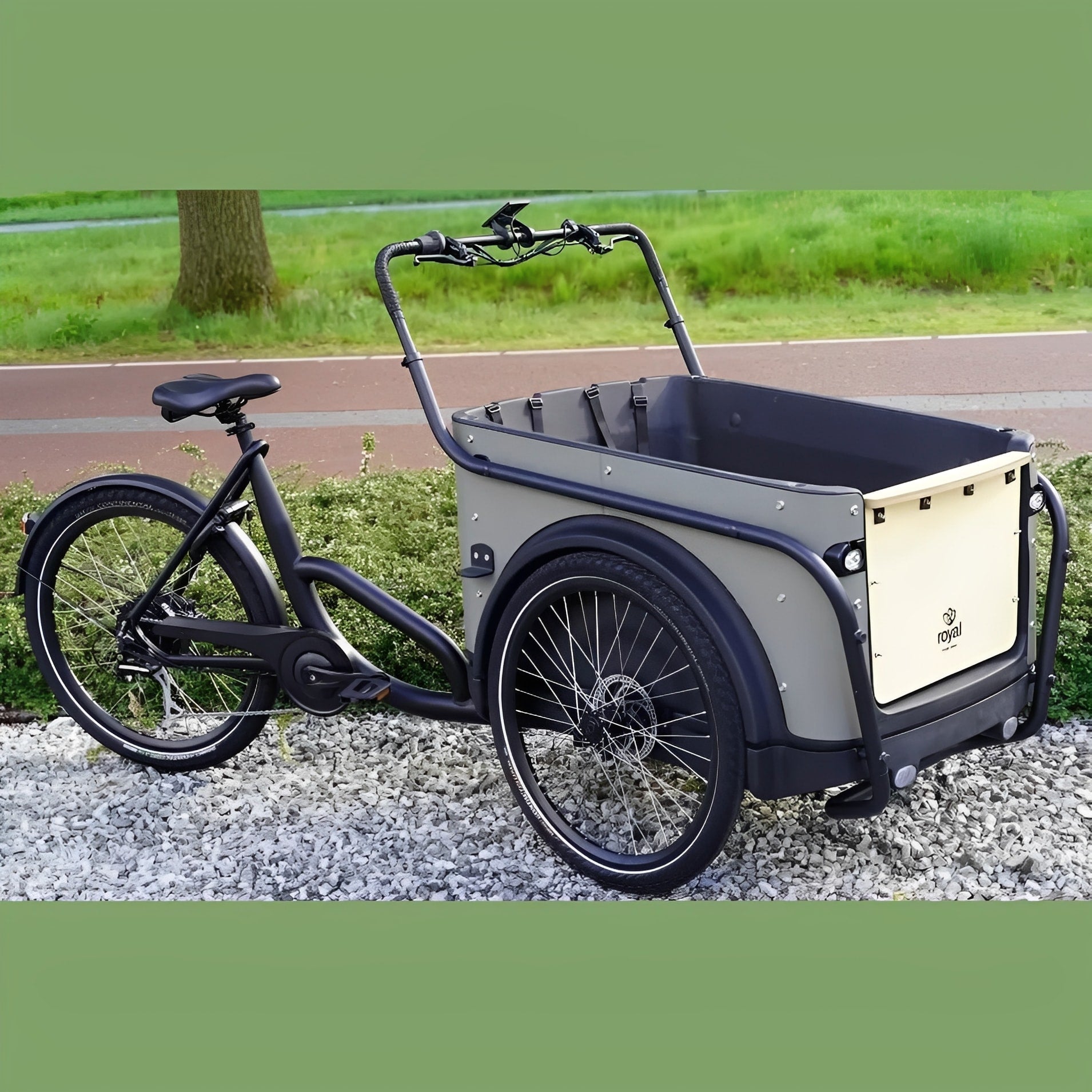 Royal Cargo Bike 3W Premium – Taupe – Elektrische Bakfiets – 630Wh - AE-trading