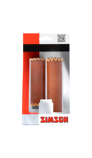 Simson handvatten leer kort/lang bruin - AE-trading