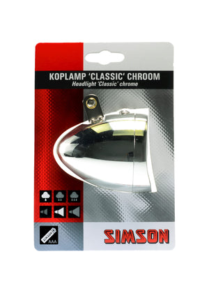 Simson koplamp Classic batterij chroom - AE-trading