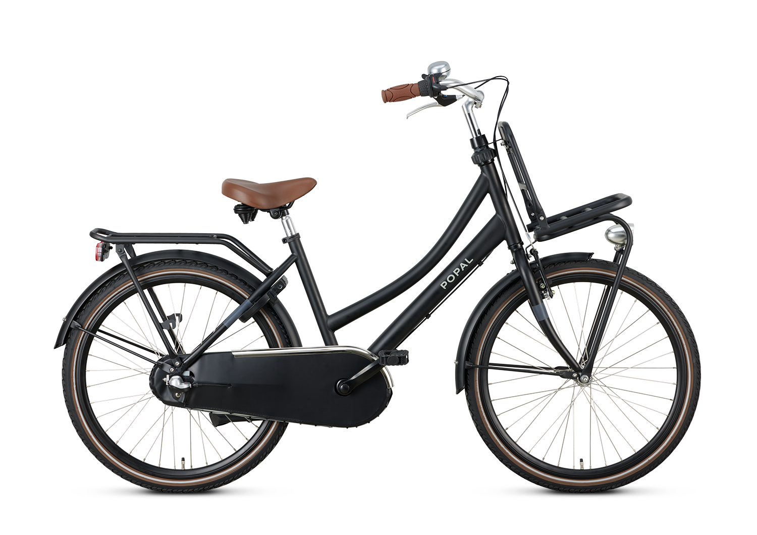 Popal Daily Dutch Basic+ 24 Inch Mat Zwart Reflecterend Frame Fiets - AE-trading