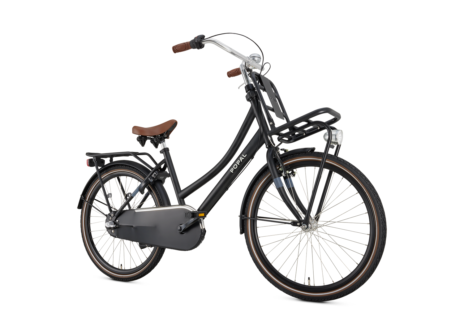 Popal Daily Dutch Basic+ 24 Inch Mat Zwart Reflecterend Frame Fiets - AE-trading