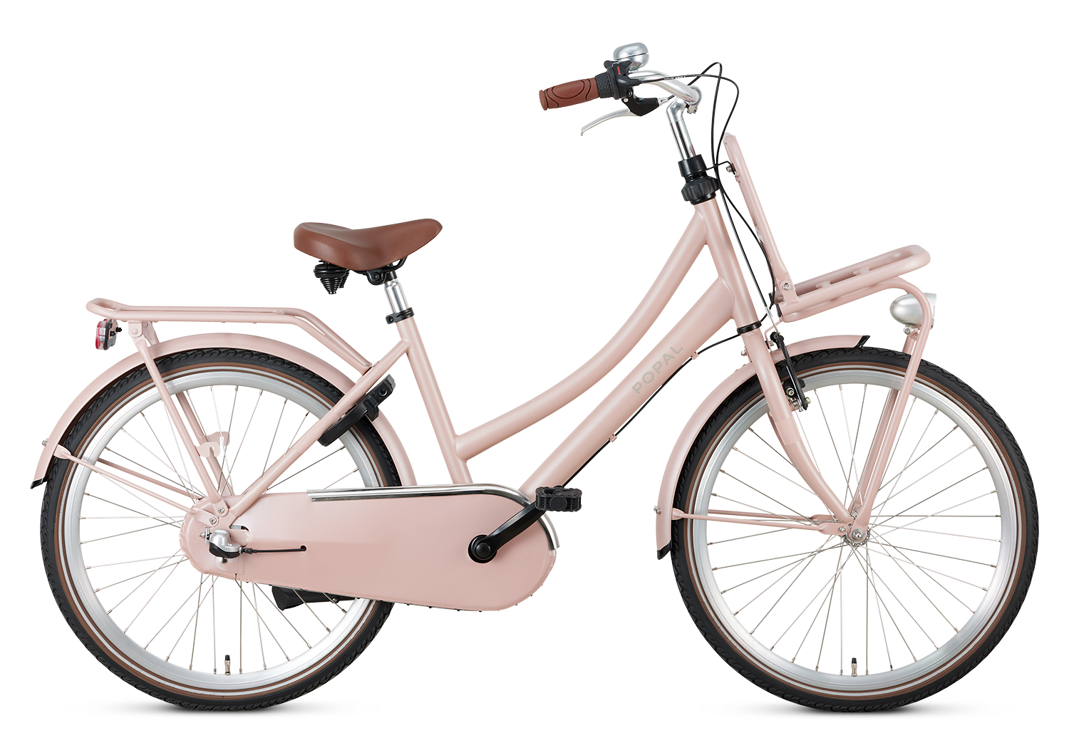 Popal Daily Dutch Basic+ 24 Inch Kinderfiets Zalm Licht Roze Stevig Stalen Frame - AE-trading