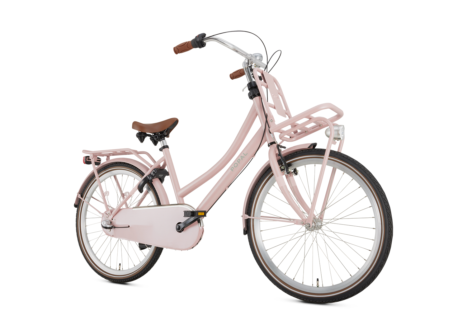 Popal Daily Dutch Basic+ 24 Inch Kinderfiets Zalm Licht Roze Stevig Stalen Frame - AE-trading