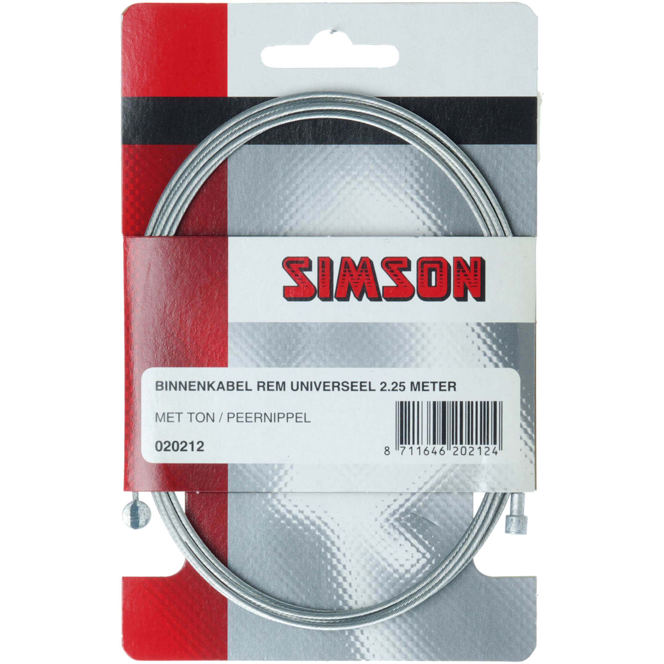 Simson rem binnenkabel 2.25m 2 nippels ton/peer - AE-trading