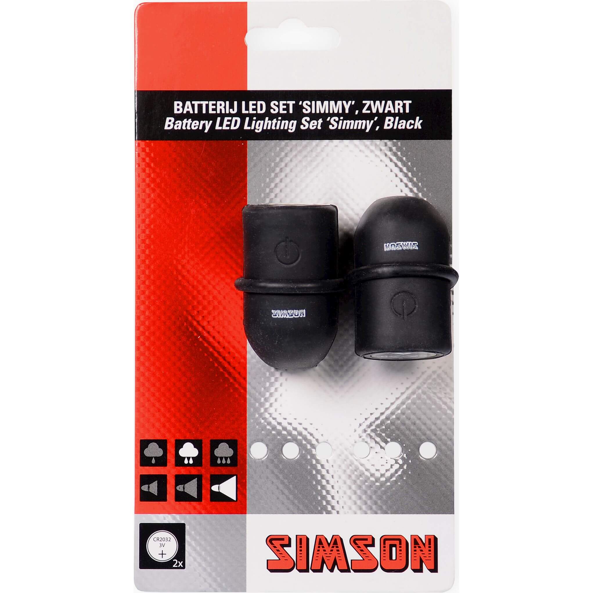 Simson verlichtingsset Simmy batterij zwart - AE-trading