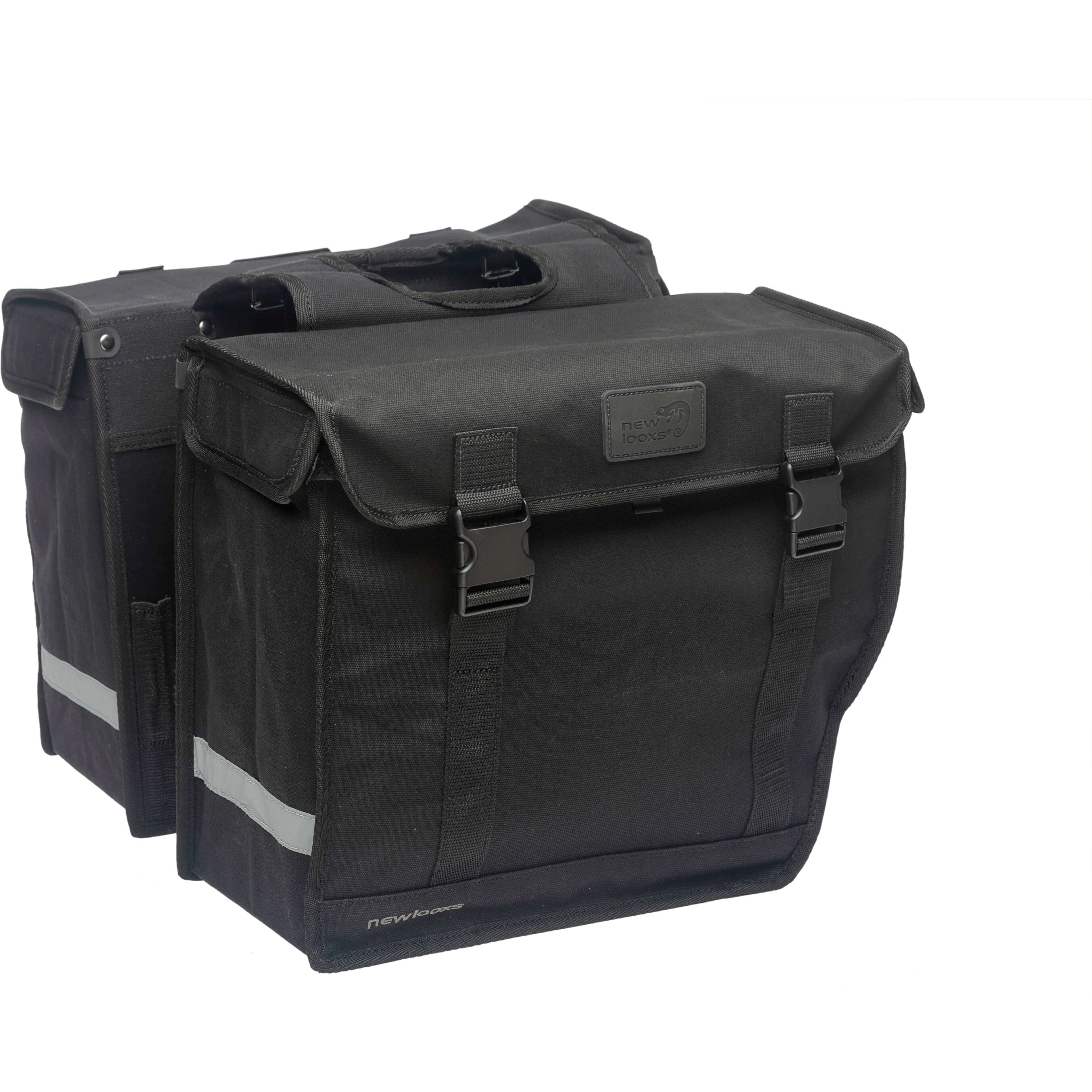 New Looxs fietstas dubbel hybride canvas zwart 46,5L - AE-trading