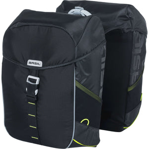 Basil fietstas dubbel Miles black lime 32L - AE-trading
