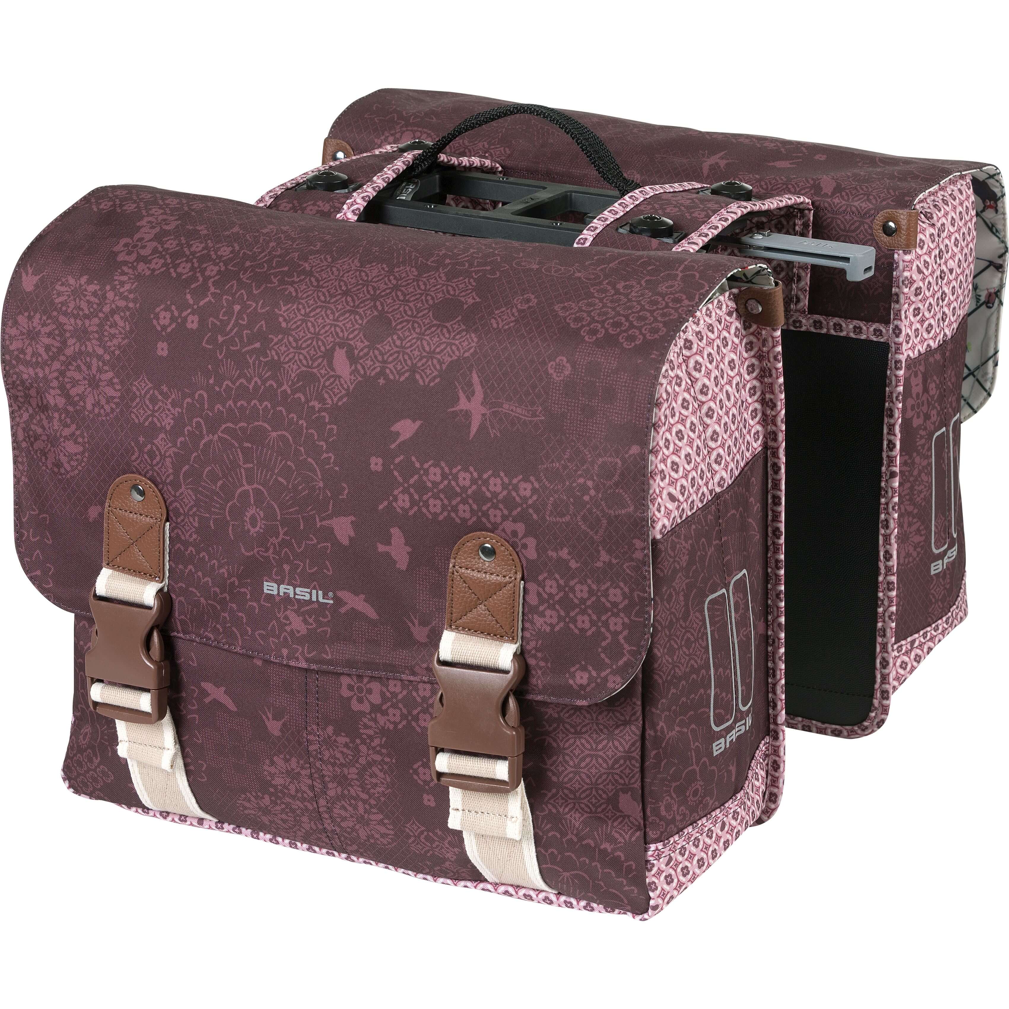 Basil fietstas dubbel Boheme fig red MIK 35L - AE-trading