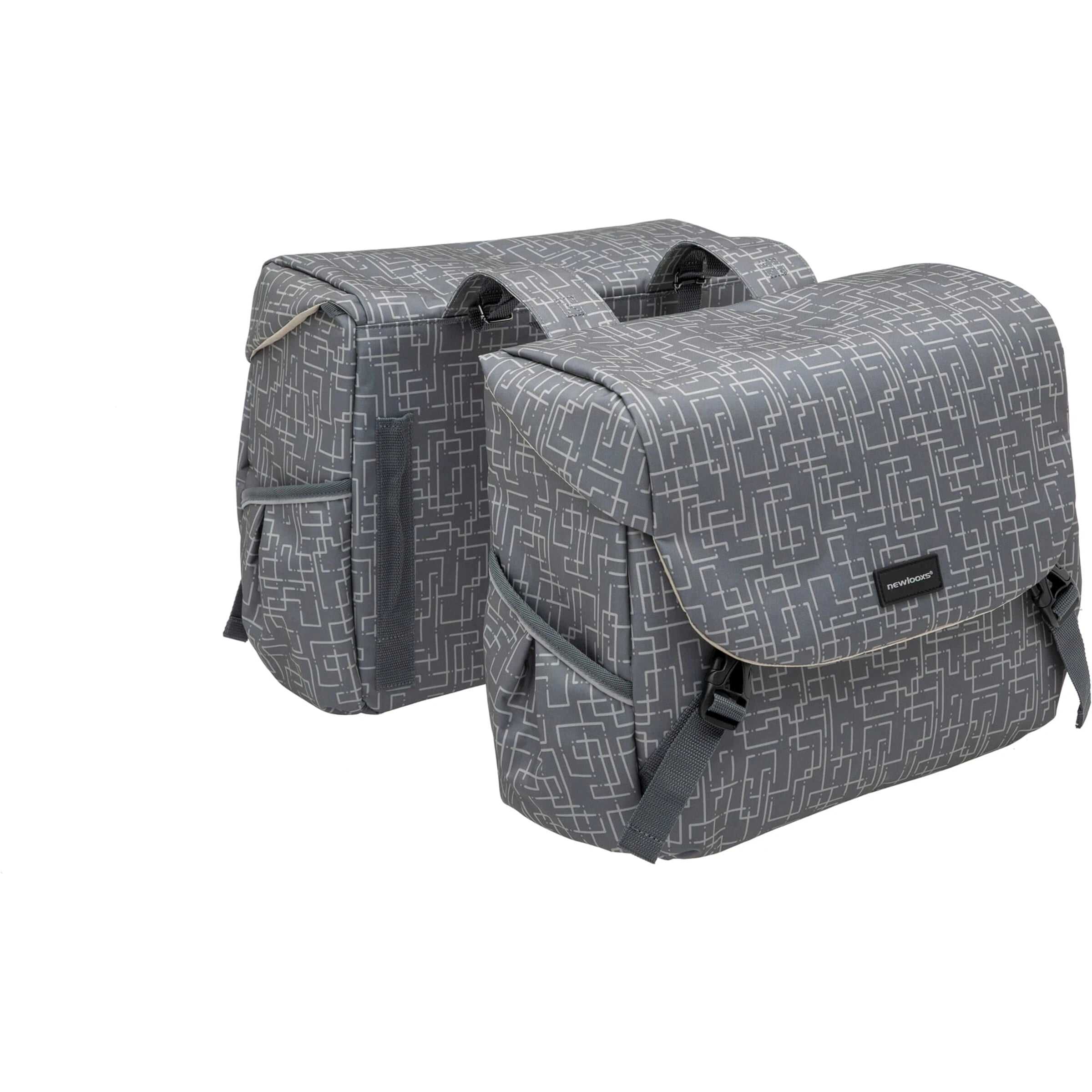 New Looxs fietstas dubbel Mondi Joy Ivy grey 38L - AE-trading