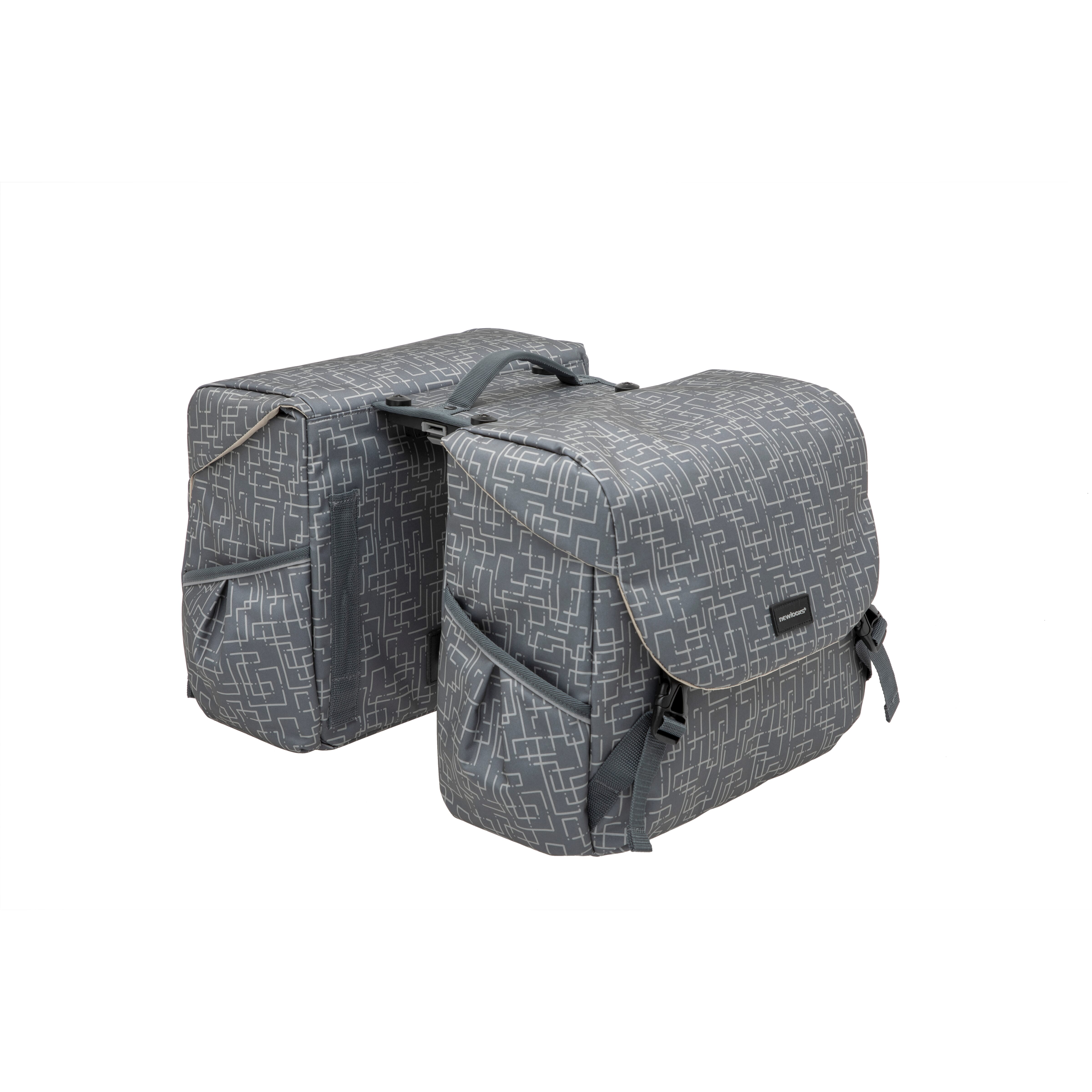 New Looxs fietstas dubbel Mondi Joy Ivy grey MIK 38L - AE-trading