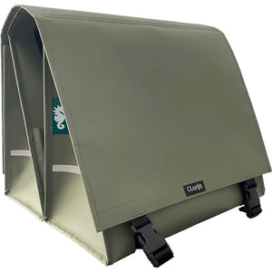 Clarijs fietstas dubbel XL PVC 46L met uitsparing mat olijf - AE-trading