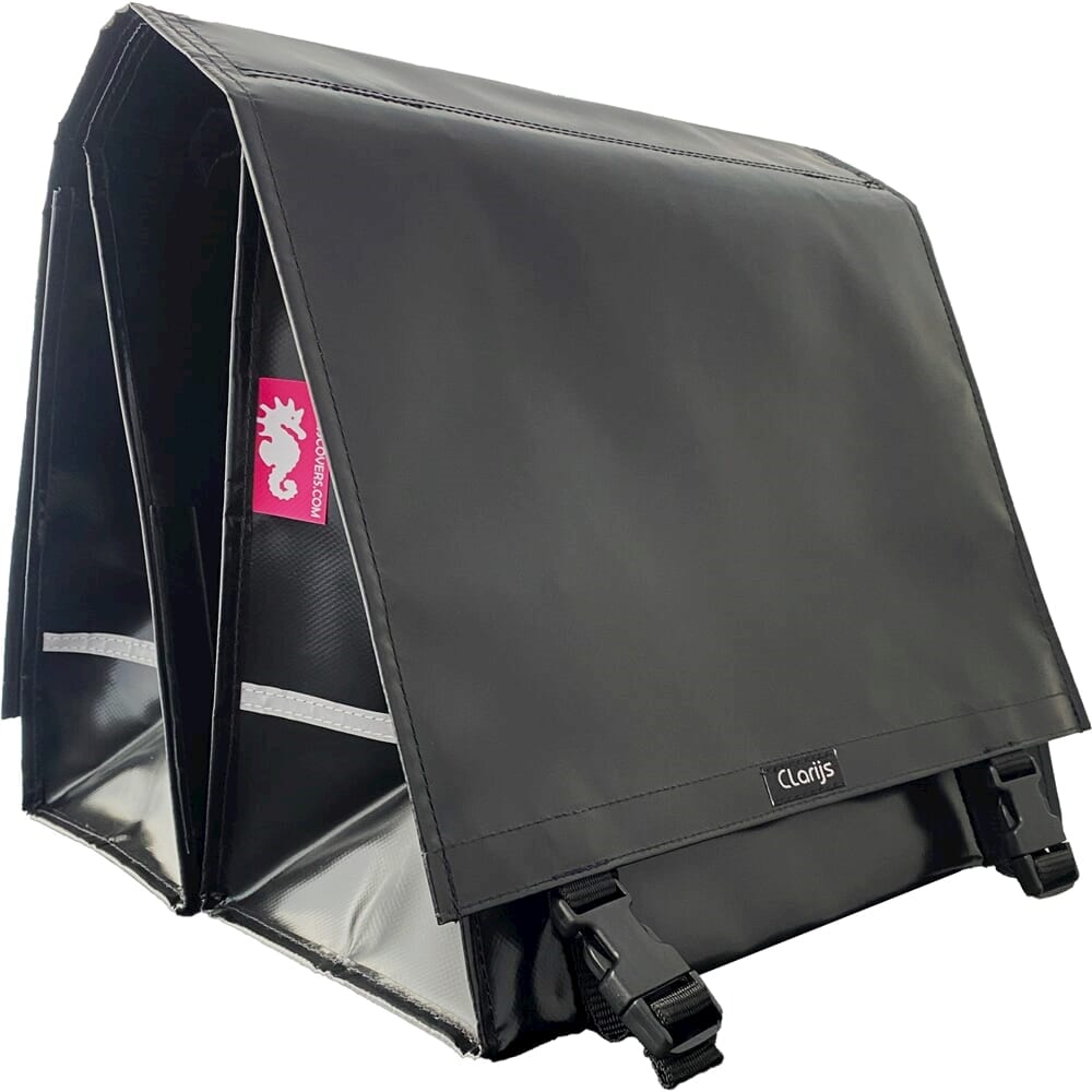 Clarijs fietstas dubbel XL PVC 46L met uitsparing zwart - AE-trading